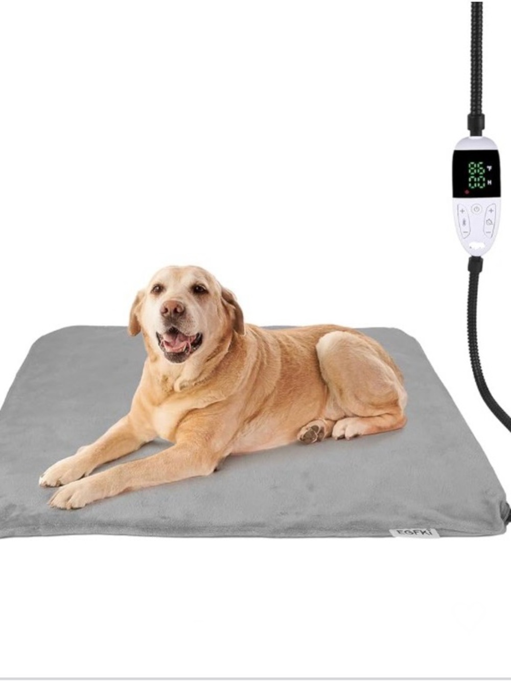 Pet Heating Pad, Waterproof Chew Resistant, w Timer Fleecy Cover XL: (80 x 90)